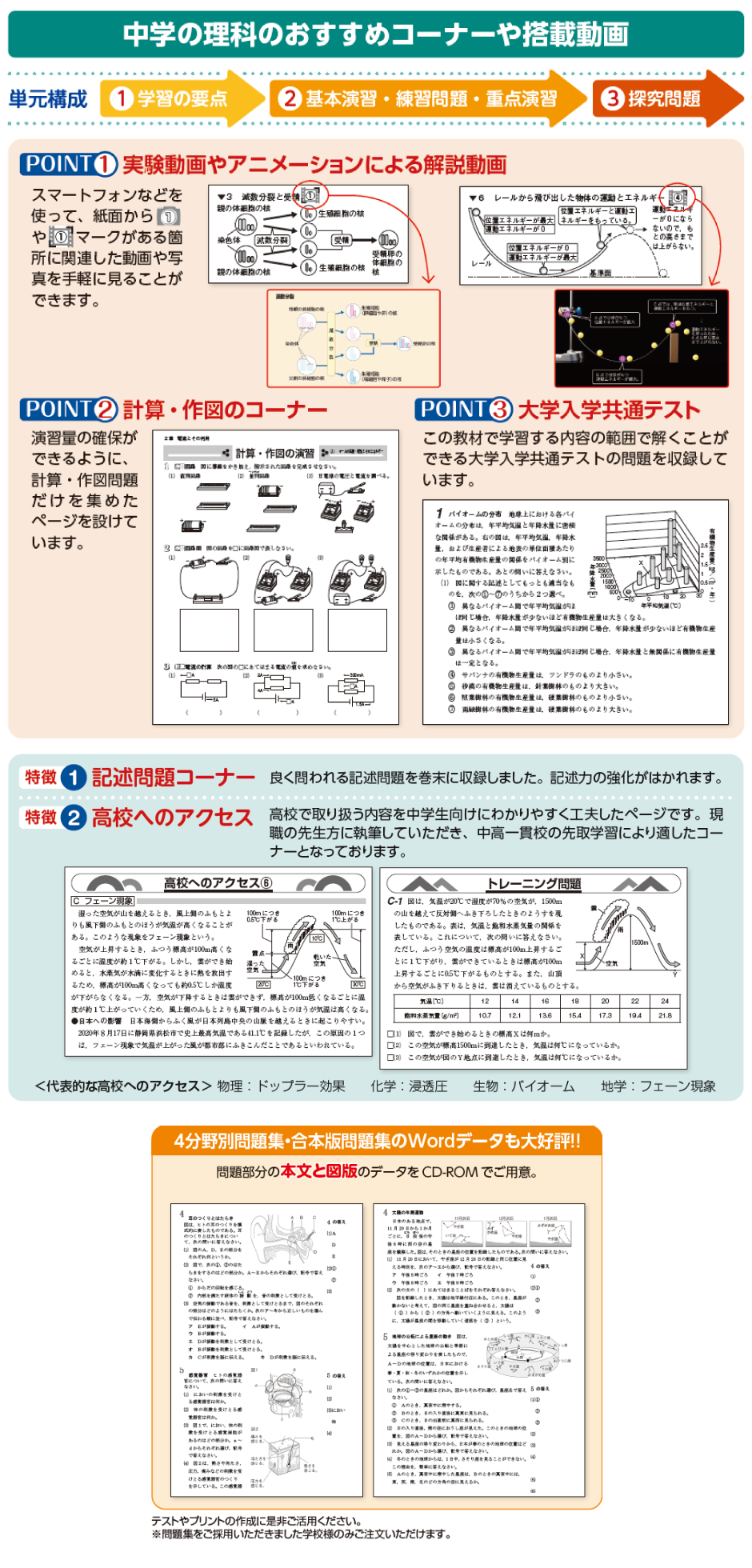 VA03-063 SAPIX サピックス新分野別問題集 理科 物理/化学/地学/植物/動物編 状態良品 計5冊 35M2D